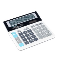 Kalkulator biurowy DONAU TECH, 12-cyfr. wyświetlacz, wym. 155x152x28 mm, 4126 biały