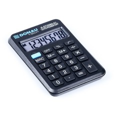 Kalkulator kieszonkowy DONAU TECH, 8-cyfr. wyświetlacz, wym. 97x62x11 mm, czarny