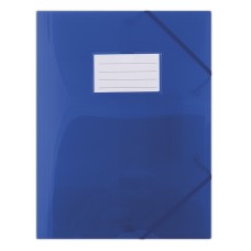 Teczka z gumką DONAU, PP, A4, 480mikr., 3-skrz., półtransparentna niebieska