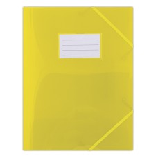 Teczka z gumką DONAU, PP, A4, 480mikr., 3-skrz., półtransparentna żółta