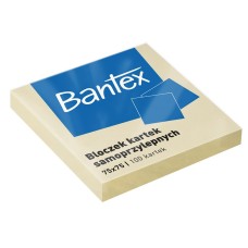 Bloczek samoprzylepny BANTEX, 75x75mm, 1x100 kart., żółty