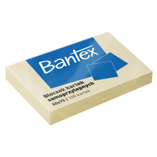 Bloczek samoprzylepny BANTEX, 50x75mm, 1x100 kart., żółty
