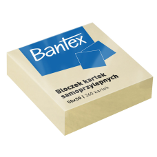 Bloczek samoprzylepny BANTEX, 75x75mm, 1x400 kart., żółty