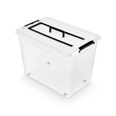 Pojemnik do przechowywania MOXOM Simple  Box, 80l z rączką, transparentny