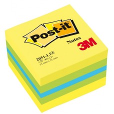 Kartecki samoprzylepne POST-IT 51x51, 400szt. mini-kostka mix cytrynowy